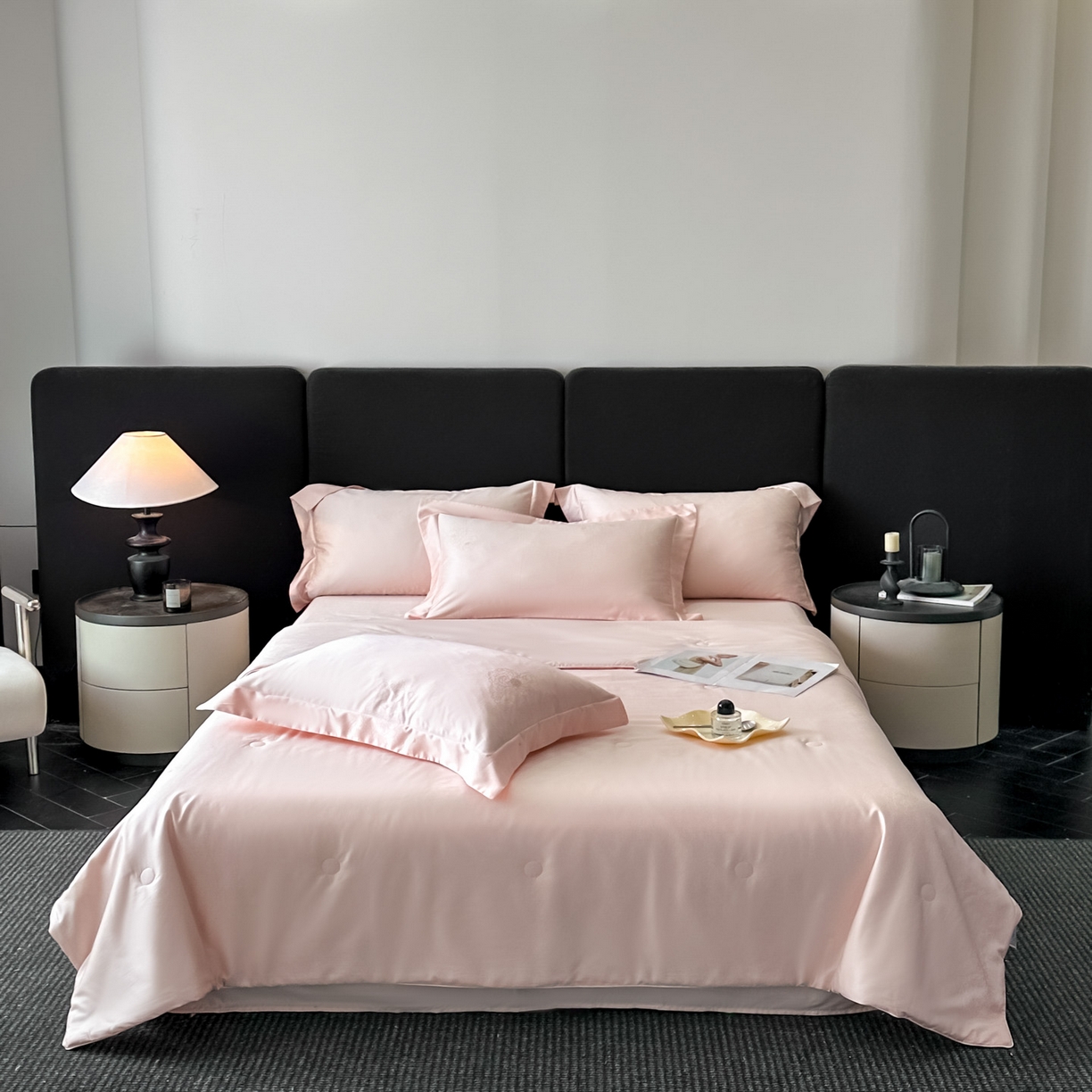 91家纺网 家纺一手货源 找家纺 （总）新方向 2026A类20%蚕丝提花天丝棉夏被四件套 65%60s兰精天丝 35%100支长绒棉-花影