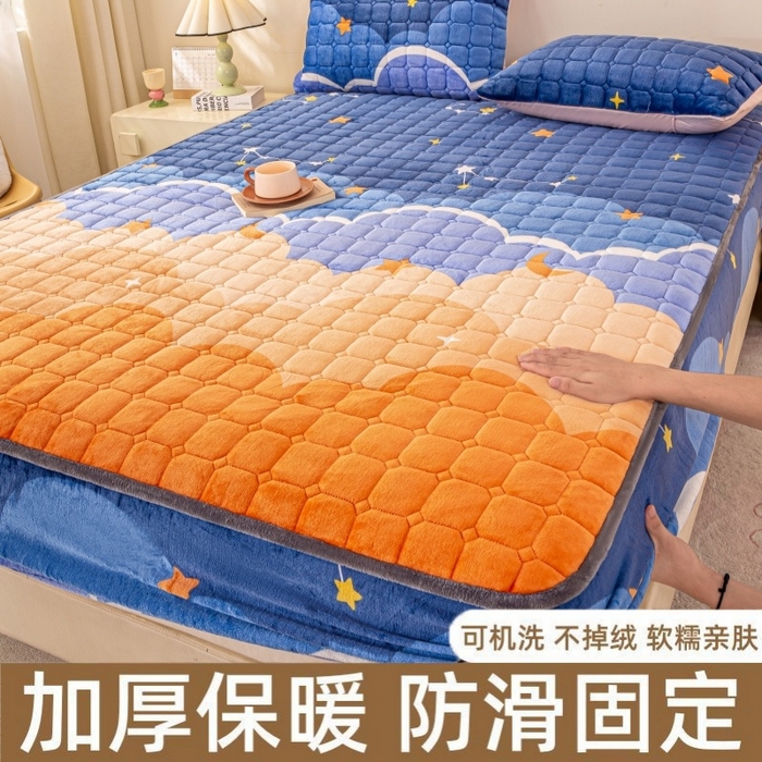 91家纺网 家纺一手货源 找家纺 （总）北望家纺 2025新款A类牛奶绒夹棉加厚床笠