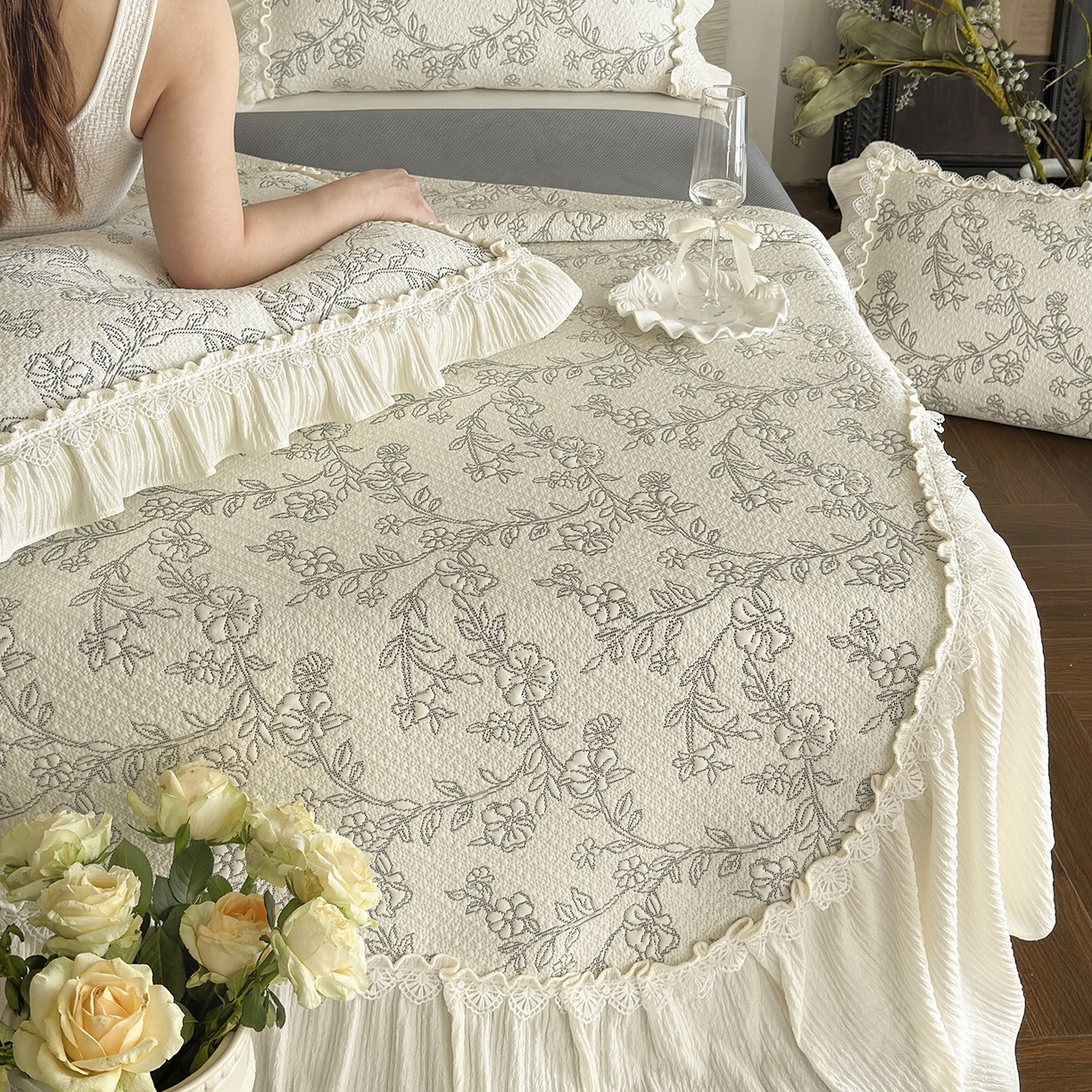 91家纺网 家纺一手货源 找家纺 （总）乐朵家居 2026新款 楠枝（加厚复合）凉豆豆 凉席三件套