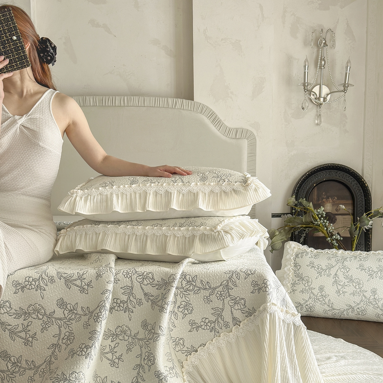 91家纺网 家纺一手货源 找家纺 乐朵家居 2026新款 楠枝（加厚复合）凉豆豆 凉席三件套 灰