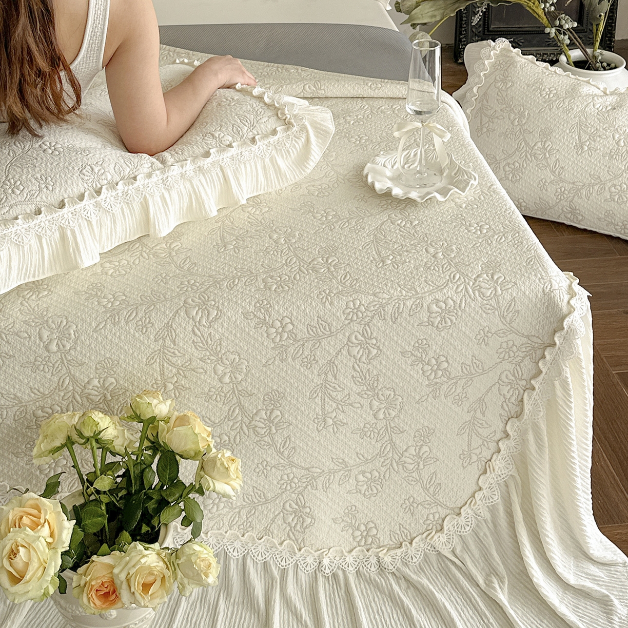 91家纺网 家纺一手货源 找家纺 乐朵家居 2026新款 楠枝（加厚复合）凉豆豆 凉席三件套 卡其