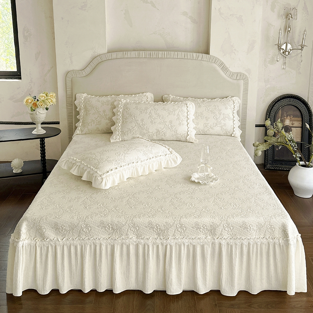 91家纺网 家纺一手货源 找家纺 乐朵家居 2026新款 楠枝（加厚复合）凉豆豆 凉席三件套 卡其