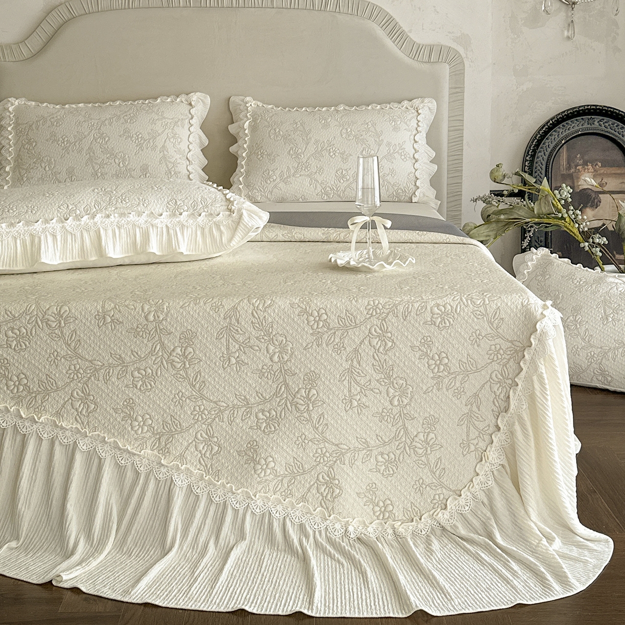 91家纺网 家纺一手货源 找家纺 乐朵家居 2026新款 楠枝（加厚复合）凉豆豆 凉席三件套 卡其