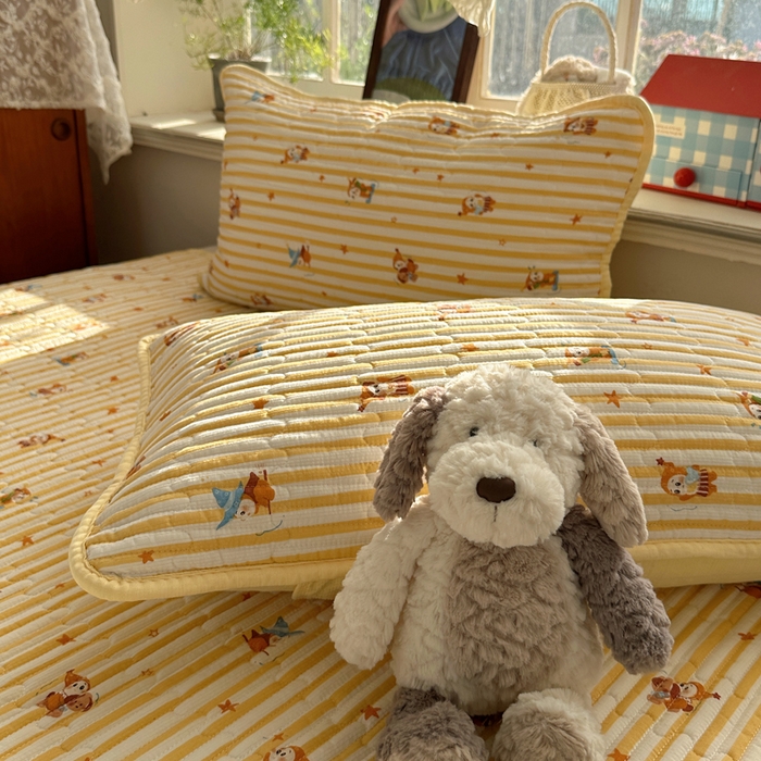 91家纺网 家纺一手货源 找家纺 贝扬思家纺 2026春夏新款高品质A类泡芙纱床盖夏被夏凉被空调被四件套-青提系列 青提-魔法星星