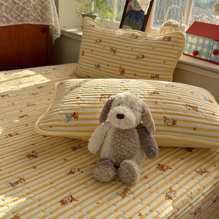 91家纺网 家纺一手货源 找家纺 贝扬思家纺 2026春夏新款高品质A类泡芙纱床盖夏被夏凉被空调被四件套-青提系列 青提-魔法星星