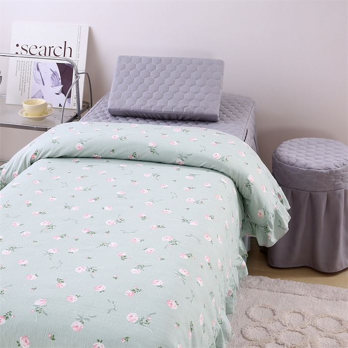 91家纺网 家纺一手货源 找家纺 （总）乐逸家纺 2026新款源头工厂美容床罩套件可定制可以刺绣logo四季款亲肤