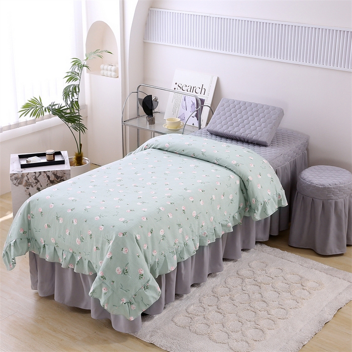 91家纺网 家纺一手货源 找家纺 （总）乐逸家纺 2026新款源头工厂美容床罩套件可定制可以刺绣logo四季款亲肤