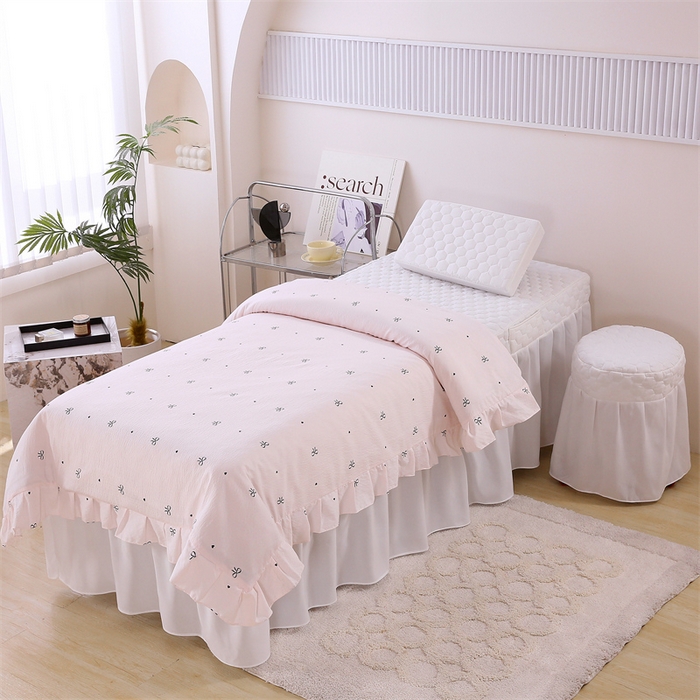 91家纺网 家纺一手货源 找家纺 （总）乐逸家纺 2026新款源头工厂美容床罩套件可定制可以刺绣logo四季款亲肤