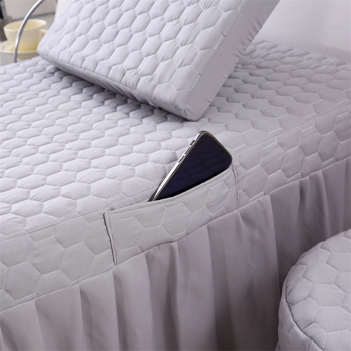 91家纺网 家纺一手货源 找家纺 乐逸家纺 2026新款源头工厂美容床罩套件可定制可以刺绣logo四季款亲肤 小清新绿色+灰