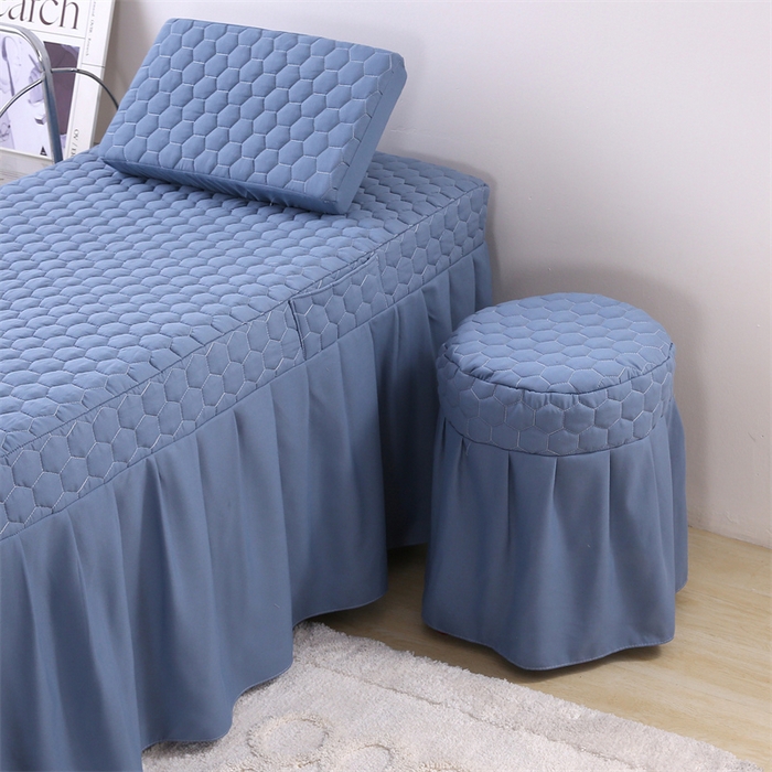 91家纺网 家纺一手货源 找家纺 乐逸家纺 2026新款源头工厂美容床罩套件可定制可以刺绣logo四季款亲肤 小清新紫拼蓝