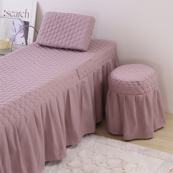 91家纺网 家纺一手货源 找家纺 乐逸家纺 2026新款源头工厂美容床罩套件可定制可以刺绣logo四季款亲肤 小清新豆沙