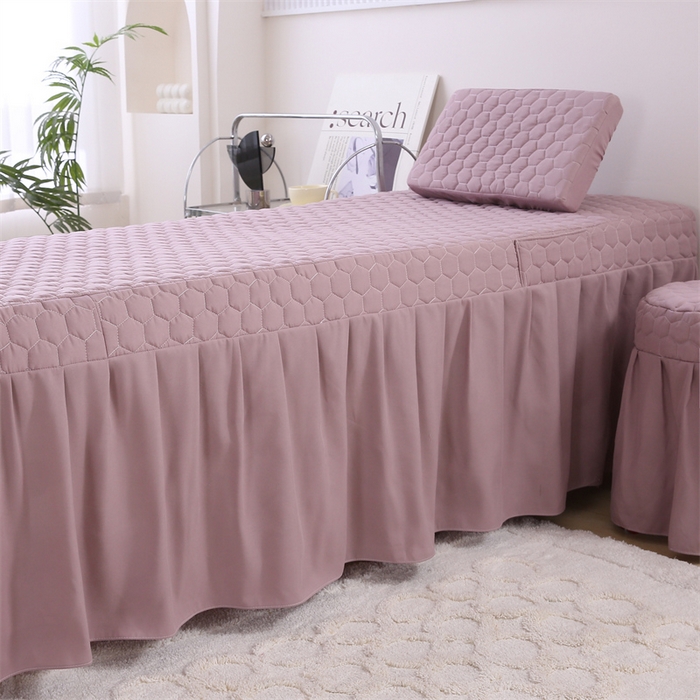 91家纺网 家纺一手货源 找家纺 乐逸家纺 2026新款源头工厂美容床罩套件可定制可以刺绣logo四季款亲肤 小清新豆沙