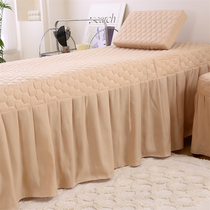 91家纺网 家纺一手货源 找家纺 乐逸家纺 2026新款源头工厂美容床罩套件可定制可以刺绣logo四季款亲肤 小清新栀子海拼驼