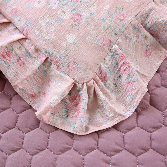 91家纺网 家纺一手货源 找家纺 乐逸家纺 2026新款源头工厂美容床罩套件可定制可以刺绣logo四季款亲肤 小清新豆沙