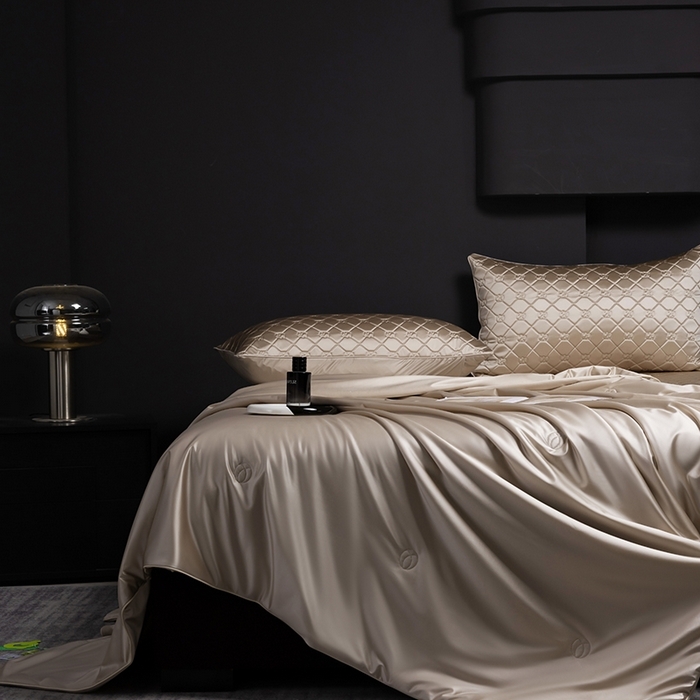 91家纺网 家纺一手货源 找家纺 （总）阿那亚 2026新款冰萃凉感硅胶凉席三件套夏被四件套