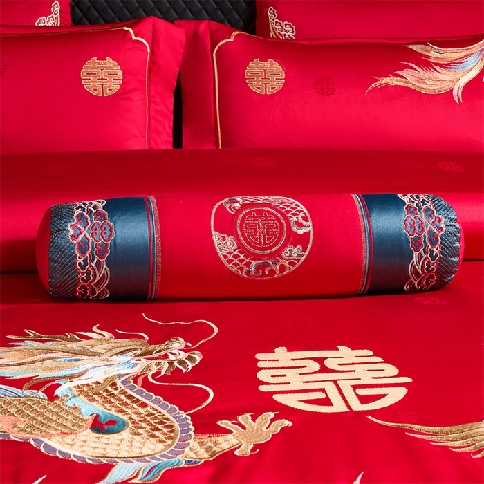 91家纺网 家纺一手货源 找家纺 （总）博之洋婚庆 2026新款长绒棉全棉贡缎提花款新中式婚庆四件套多件套