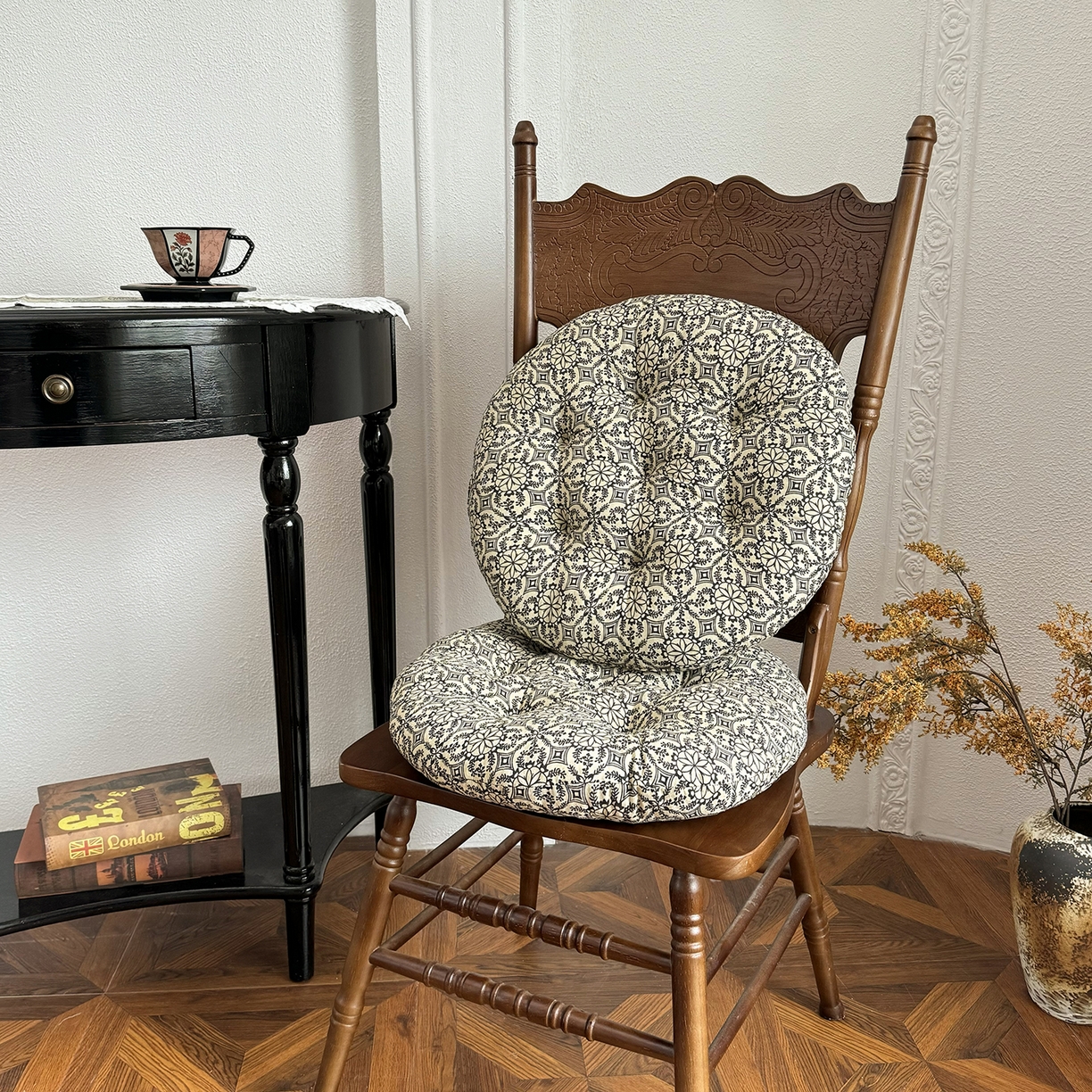 座享家 2026新款棉麻复古坐垫 葵花圆垫