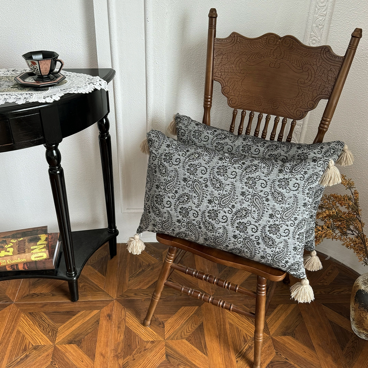 座享家 2026新款棉麻复古坐垫 雾灰