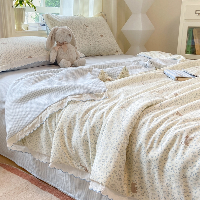 91家纺网 家纺一手货源 找家纺 （总）漫仙阁家纺 2026新款云感泡芙棉夏被四件套