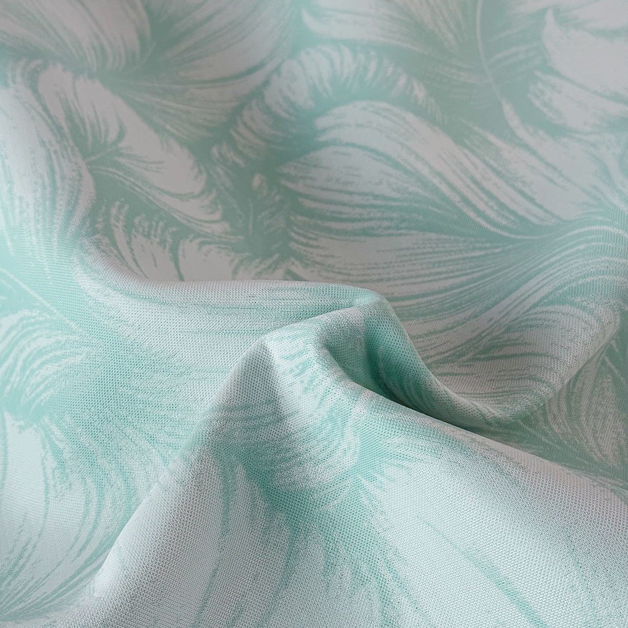 91家纺网 家纺一手货源 找家纺 赛丽雅 2026新款A类450克PE提花复合三明治床笠款凉感面料凉席防滑全包床罩 羽纹-绿