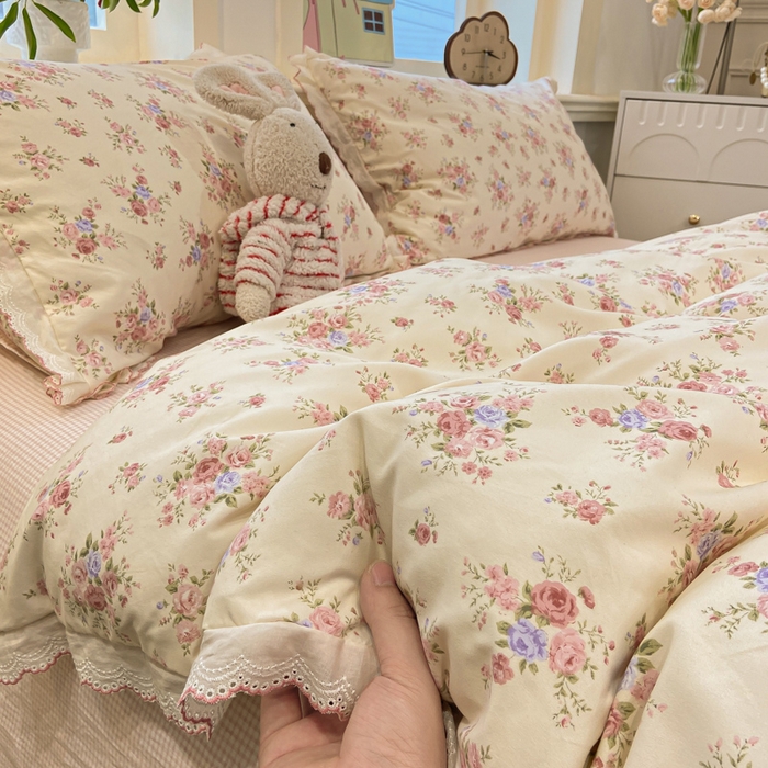 91家纺网 家纺一手货源 找家纺 漫仙阁家纺 2026新款云感泡芙棉夏被四件套 艾莎