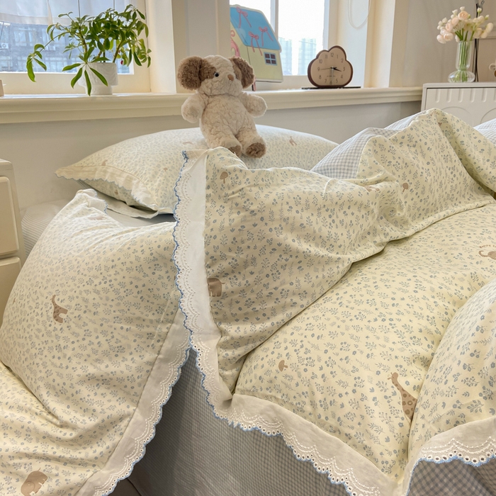 91家纺网 家纺一手货源 找家纺 漫仙阁家纺 2026新款云感泡芙棉夏被四件套 吉象