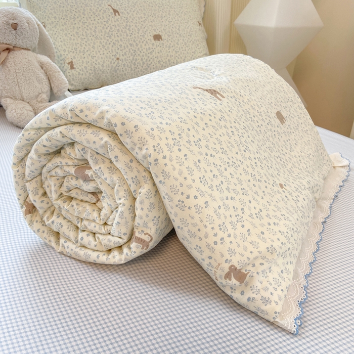 91家纺网 家纺一手货源 找家纺 漫仙阁家纺 2026新款云感泡芙棉夏被四件套 吉象