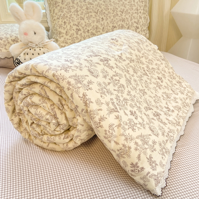 91家纺网 家纺一手货源 找家纺 漫仙阁家纺 2026新款云感泡芙棉夏被四件套 简韵