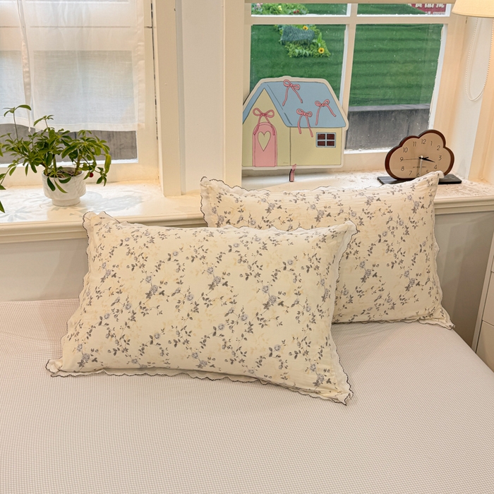 91家纺网 家纺一手货源 找家纺 漫仙阁家纺 2026新款云感泡芙棉夏被四件套 槿上花开