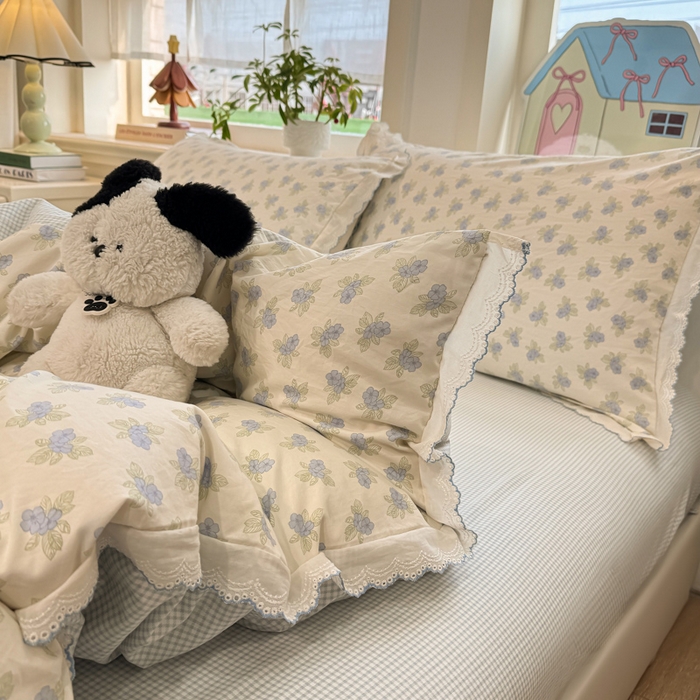 91家纺网 家纺一手货源 找家纺 漫仙阁家纺 2026新款云感泡芙棉夏被四件套 兰黛