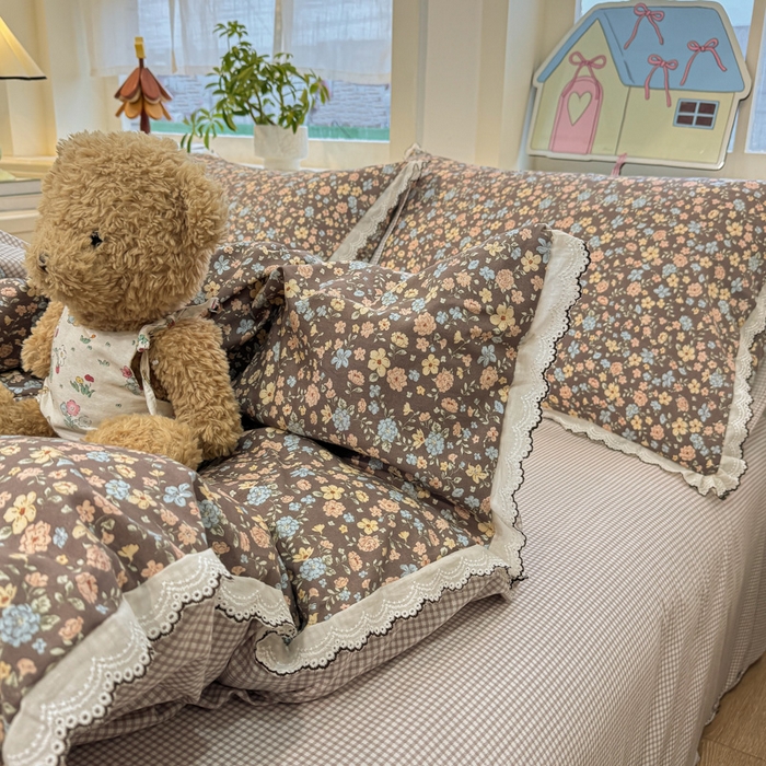 91家纺网 家纺一手货源 找家纺 漫仙阁家纺 2026新款云感泡芙棉夏被四件套 漫野