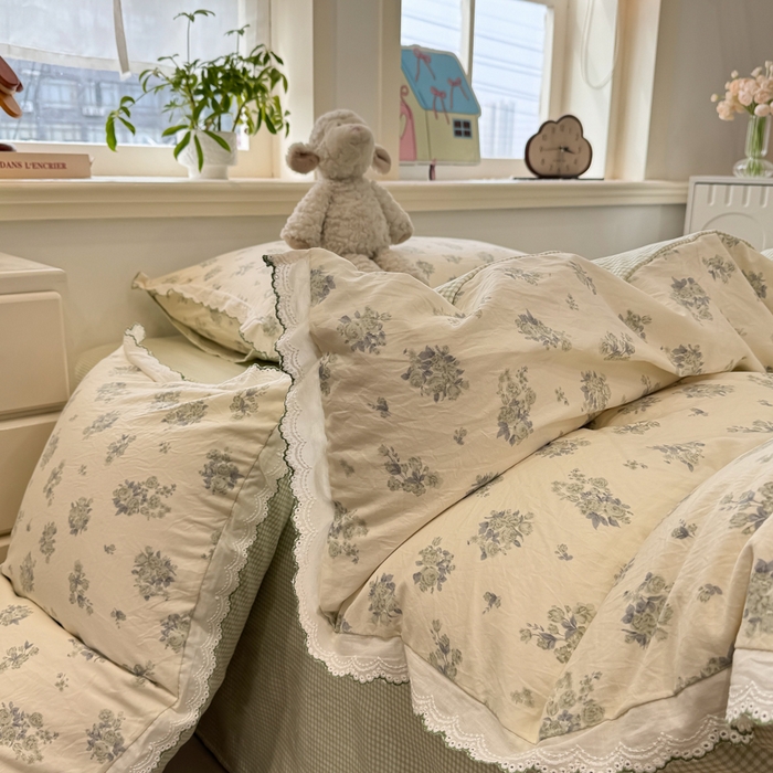 91家纺网 家纺一手货源 找家纺 漫仙阁家纺 2026新款云感泡芙棉夏被四件套 南烟