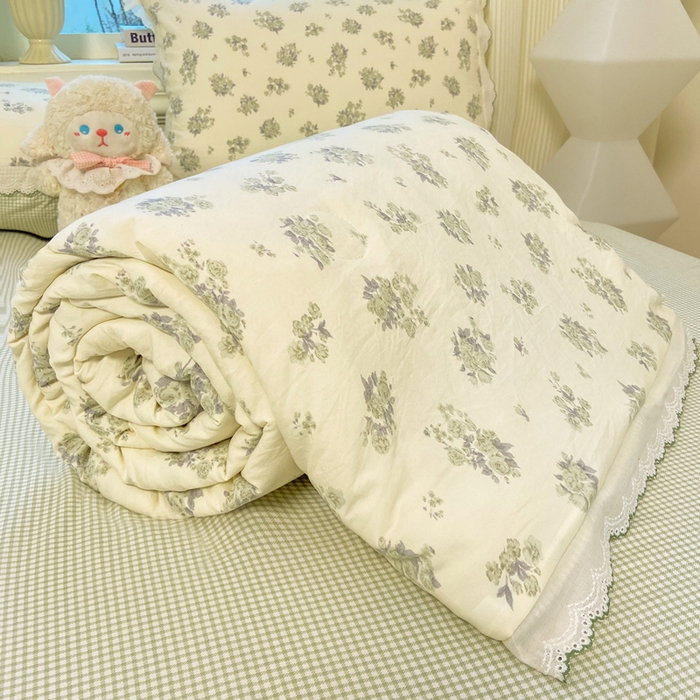 91家纺网 家纺一手货源 找家纺 漫仙阁家纺 2026新款云感泡芙棉夏被四件套 南烟