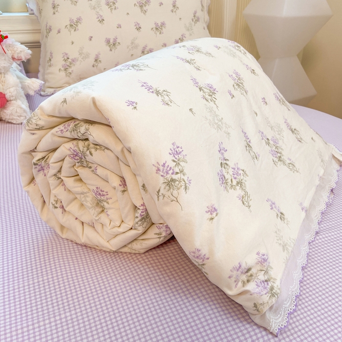 91家纺网 家纺一手货源 找家纺 漫仙阁家纺 2026新款云感泡芙棉夏被四件套 唯美