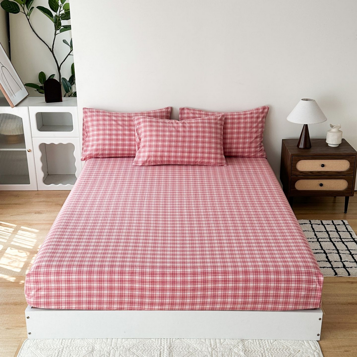 91家纺网 家纺一手货源 找家纺 （总）蓝梦 2026新款全棉无印老粗布床笠三件套