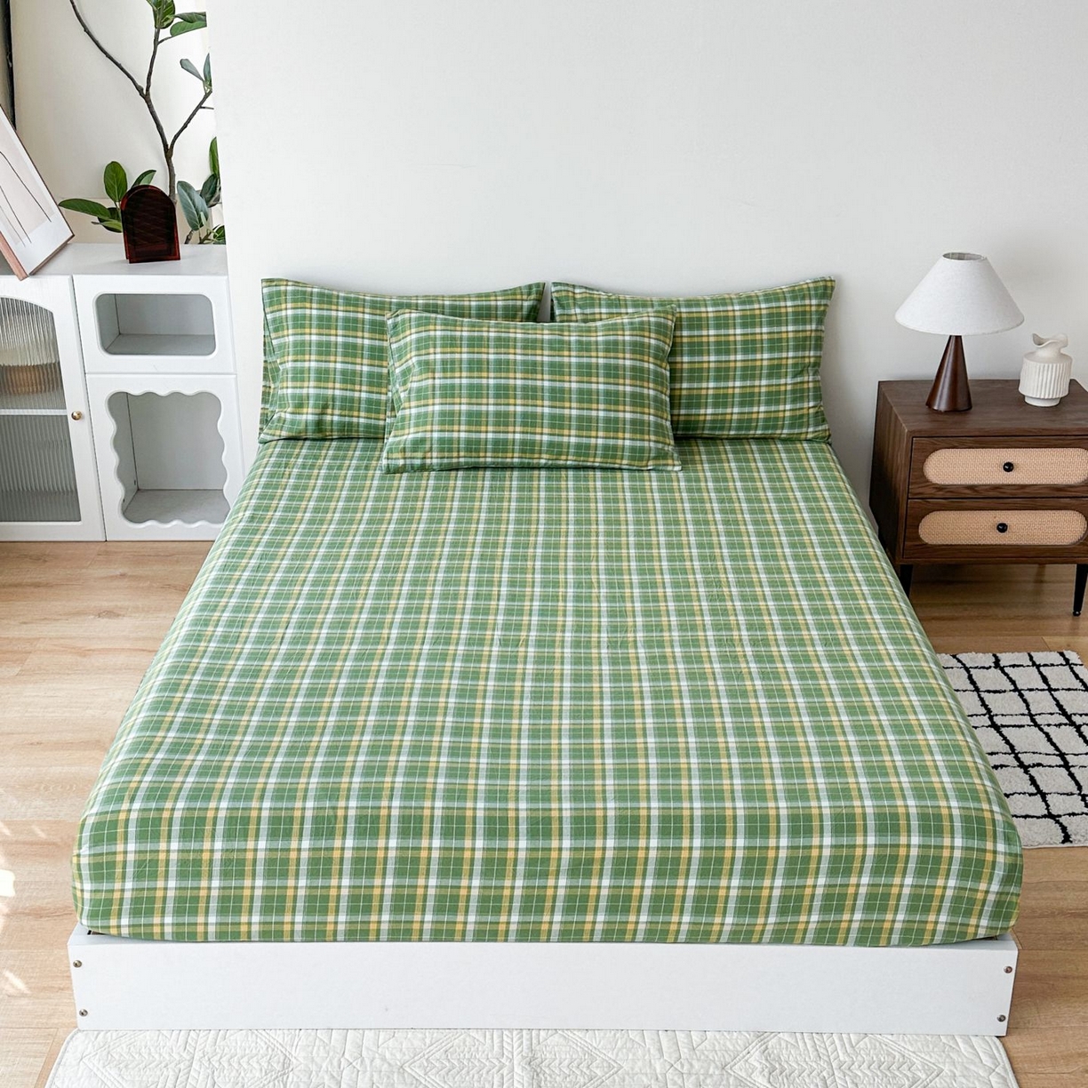 91家纺网 家纺一手货源 找家纺 （总）蓝梦 2026新款全棉无印老粗布床笠三件套