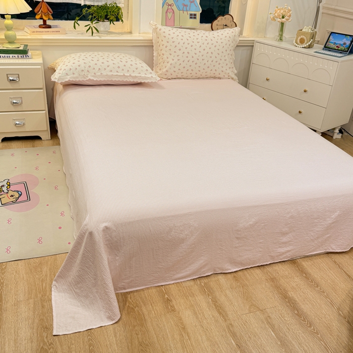 91家纺网 家纺一手货源 找家纺 漫仙阁家纺 2026新款云感泡芙棉夏被四件套 小玫瑰