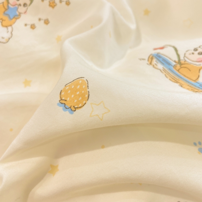 91家纺网 家纺一手货源 找家纺 漫仙阁家纺 2026新款云感泡芙棉夏被四件套 小星星人