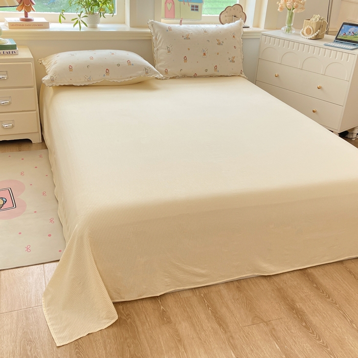 91家纺网 家纺一手货源 找家纺 漫仙阁家纺 2026新款云感泡芙棉夏被四件套 小星星人