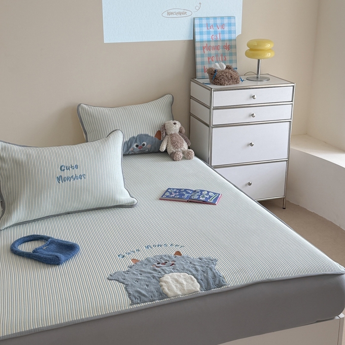 91家纺网 家纺一手货源 找家纺 暖生活 2026春夏新款3DMAX超凉感原创软凉席席子空调软席-床笠款 大怪兽-床笠款