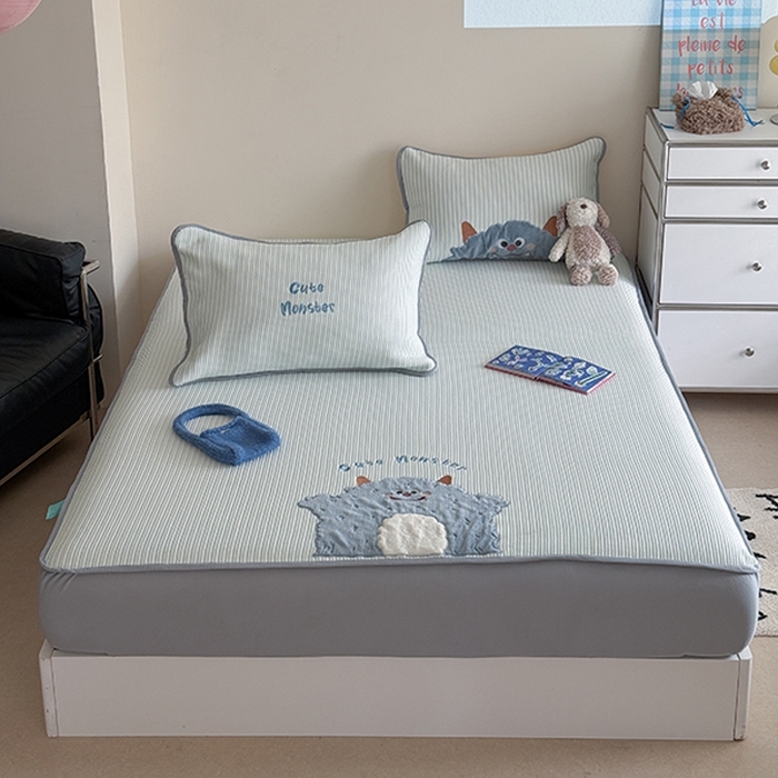 91家纺网 家纺一手货源 找家纺 暖生活 2026春夏新款3DMAX超凉感原创软凉席席子空调软席-床笠款 大怪兽-床笠款