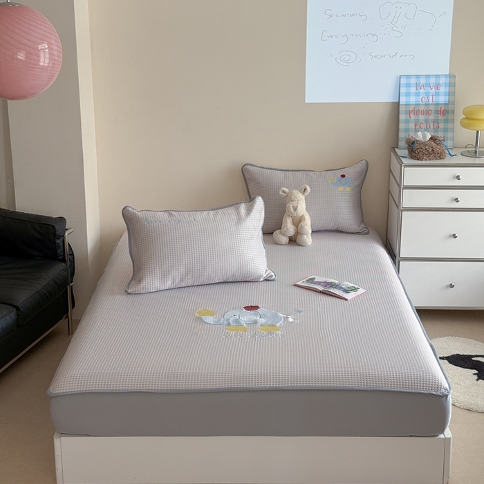 91家纺网 家纺一手货源 找家纺 暖生活 2026春夏新款3DMAX超凉感原创软凉席席子空调软席-床笠款 苹果象-床笠款