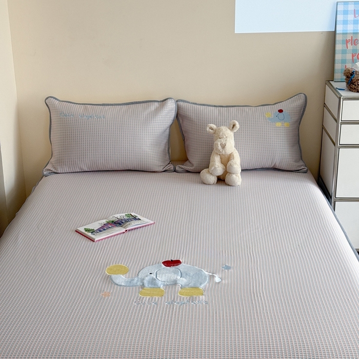 91家纺网 家纺一手货源 找家纺 暖生活 2026春夏新款3DMAX超凉感原创软凉席席子空调软席-床笠款 苹果象-床笠款