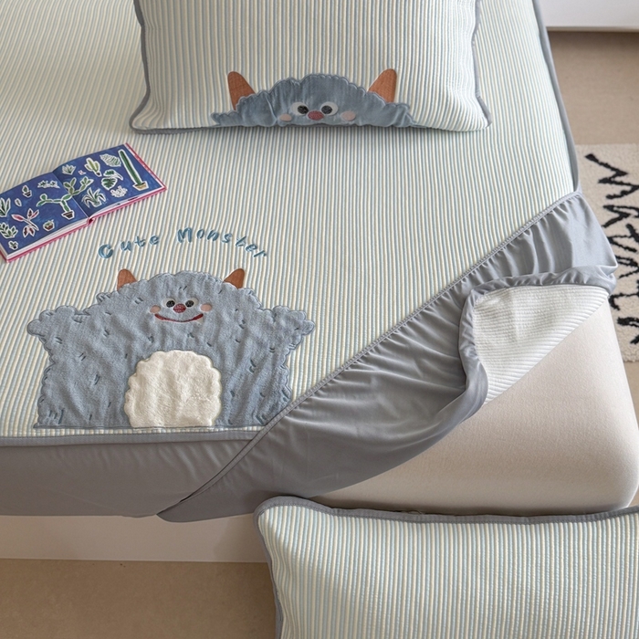 91家纺网 家纺一手货源 找家纺 暖生活 2026春夏新款3DMAX超凉感原创软凉席席子空调软席-床笠款 大怪兽-床笠款