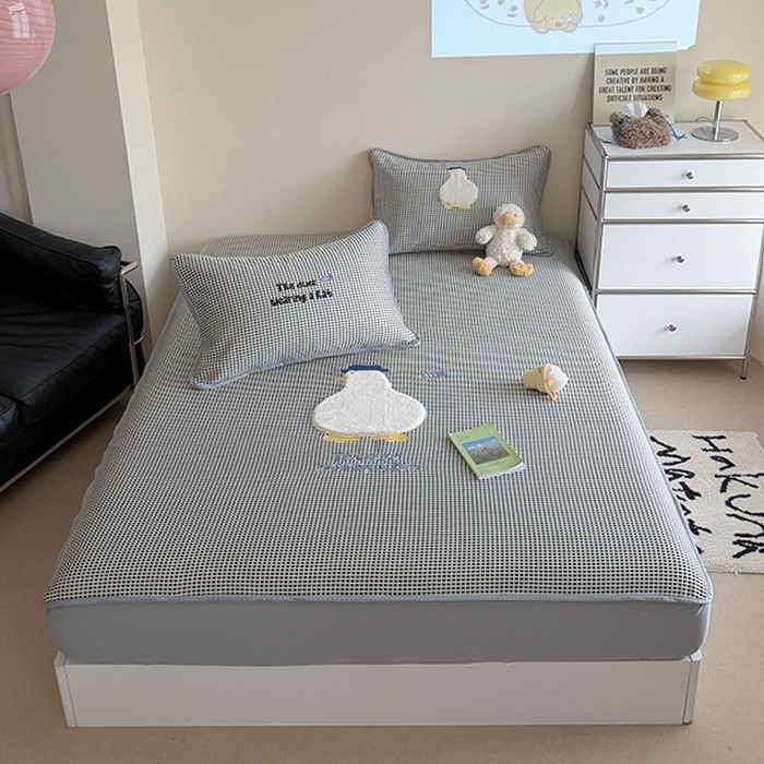 91家纺网 家纺一手货源 找家纺 暖生活 2026春夏新款3DMAX超凉感原创软凉席席子空调软席-床笠款 大白鹅-床笠款