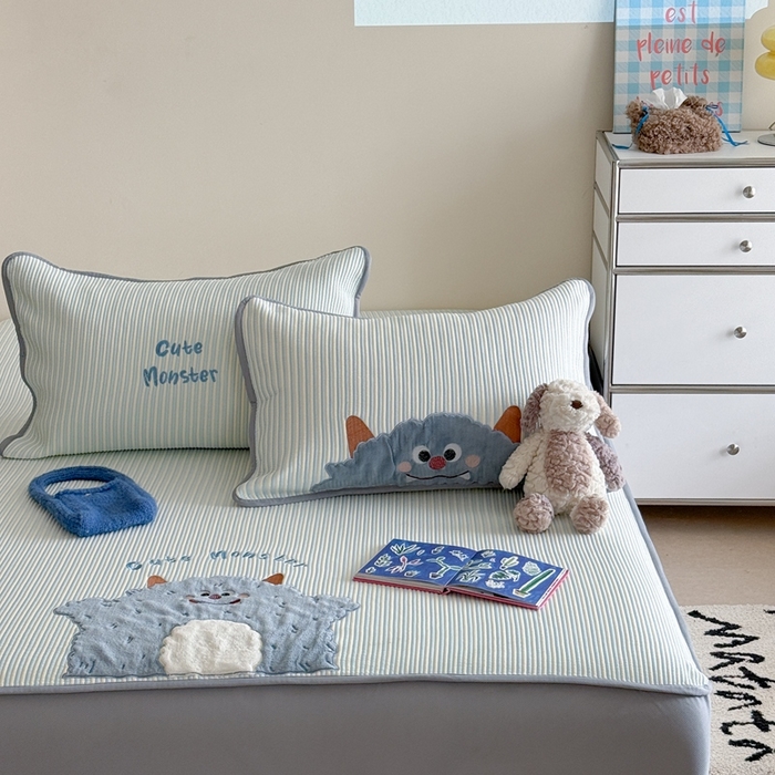 91家纺网 家纺一手货源 找家纺 暖生活 2026春夏新款3DMAX超凉感原创软凉席席子空调软席-床笠款 大怪兽-床笠款