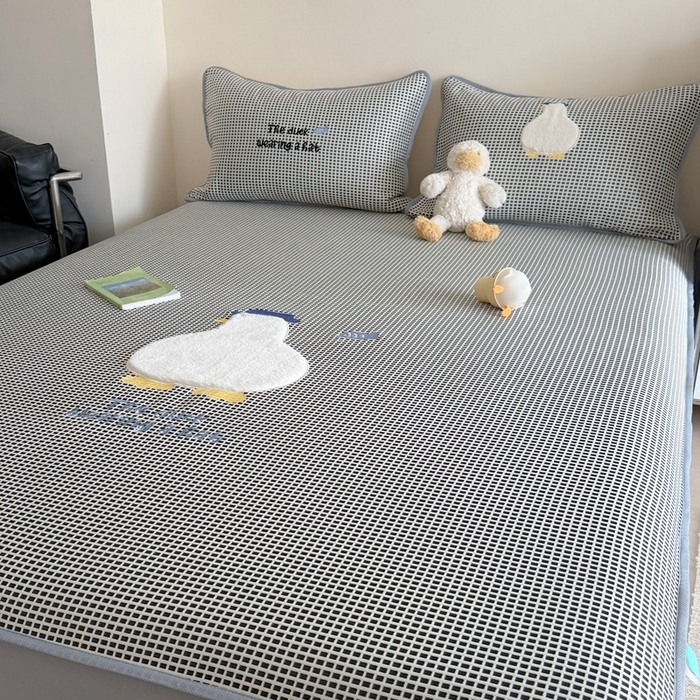 91家纺网 家纺一手货源 找家纺 暖生活 2026春夏新款3DMAX超凉感原创软凉席席子空调软席-床笠款 大白鹅-床笠款