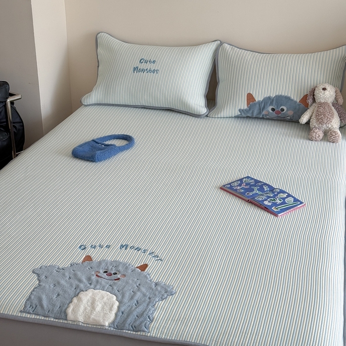 91家纺网 家纺一手货源 找家纺 暖生活 2026春夏新款3DMAX超凉感原创软凉席席子空调软席-床笠款 大怪兽-床笠款