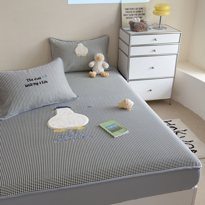 91家纺网 家纺一手货源 找家纺 暖生活 2026春夏新款3DMAX超凉感原创软凉席席子空调软席-床笠款 大白鹅-床笠款