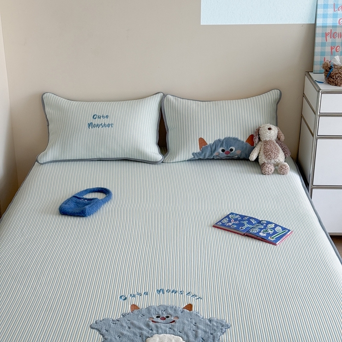 91家纺网 家纺一手货源 找家纺 暖生活 2026春夏新款3DMAX超凉感原创软凉席席子空调软席-床笠款 大怪兽-床笠款